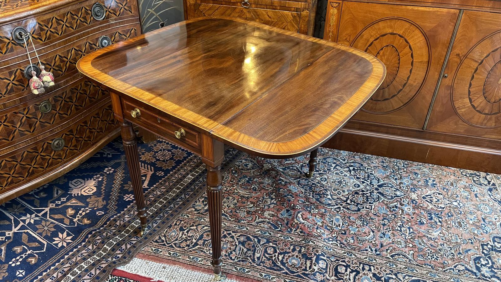 Regency Satinwood Banded Mahogany Pembroke Table (1 of 15) Regency Satinwood Banded Mahogany Pembroke Table (1 of 15)