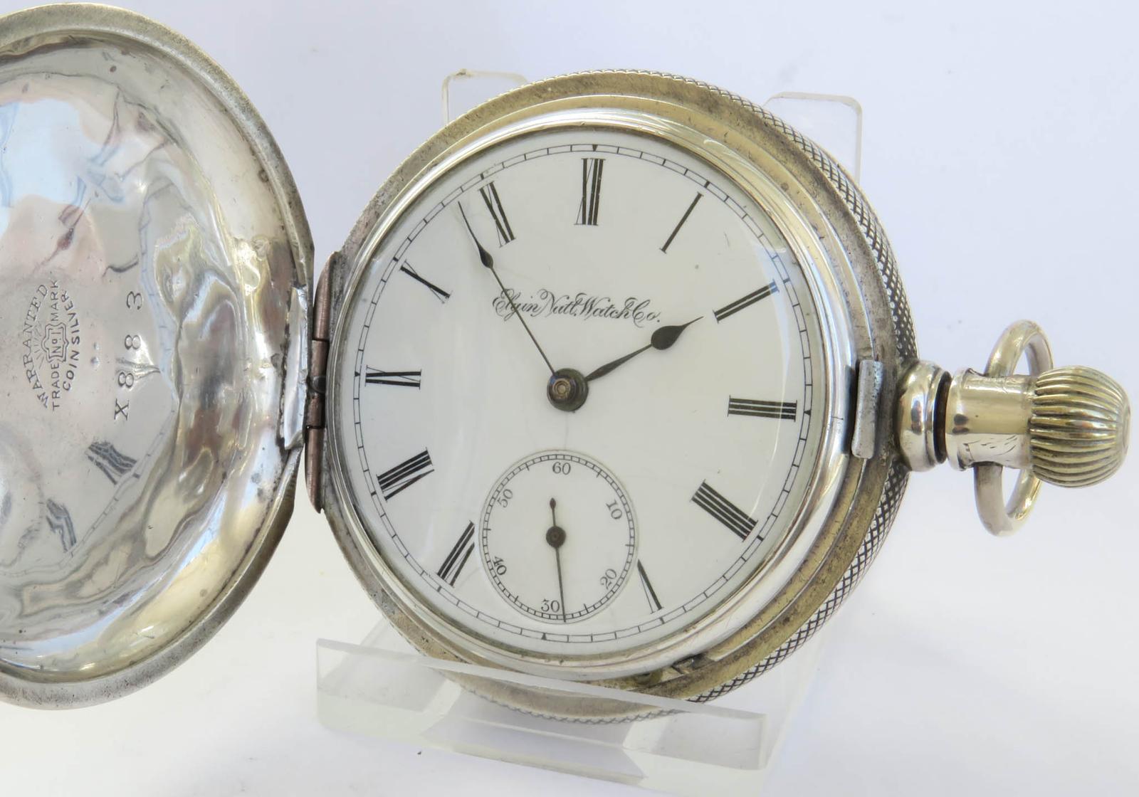 Pocket Watch : Antique Silver Elgin Pocket Watch, 1889 (1 of 6)