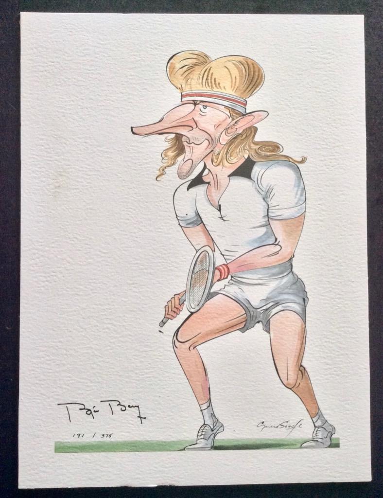 Signed Limited Edition Print of Bjorn Borg by Gerald Scarfe (1 of 4)