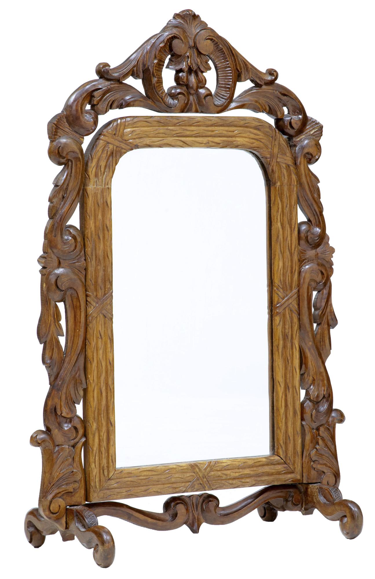 Late 19th Century Carved Oak Rococo Revival Vanity Mirror (1 of 7)