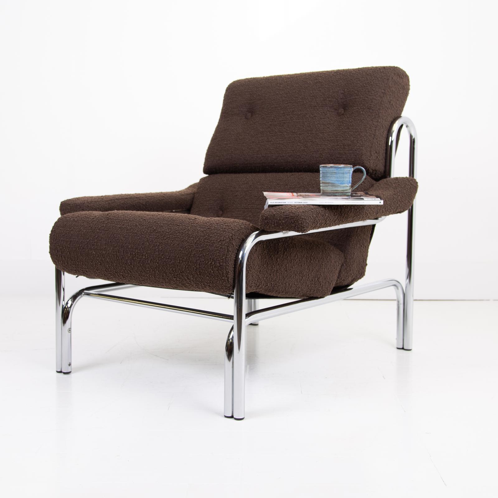 Mid Century Pieff Alpha Armchair New Boucle Upholstery (1 of 12)