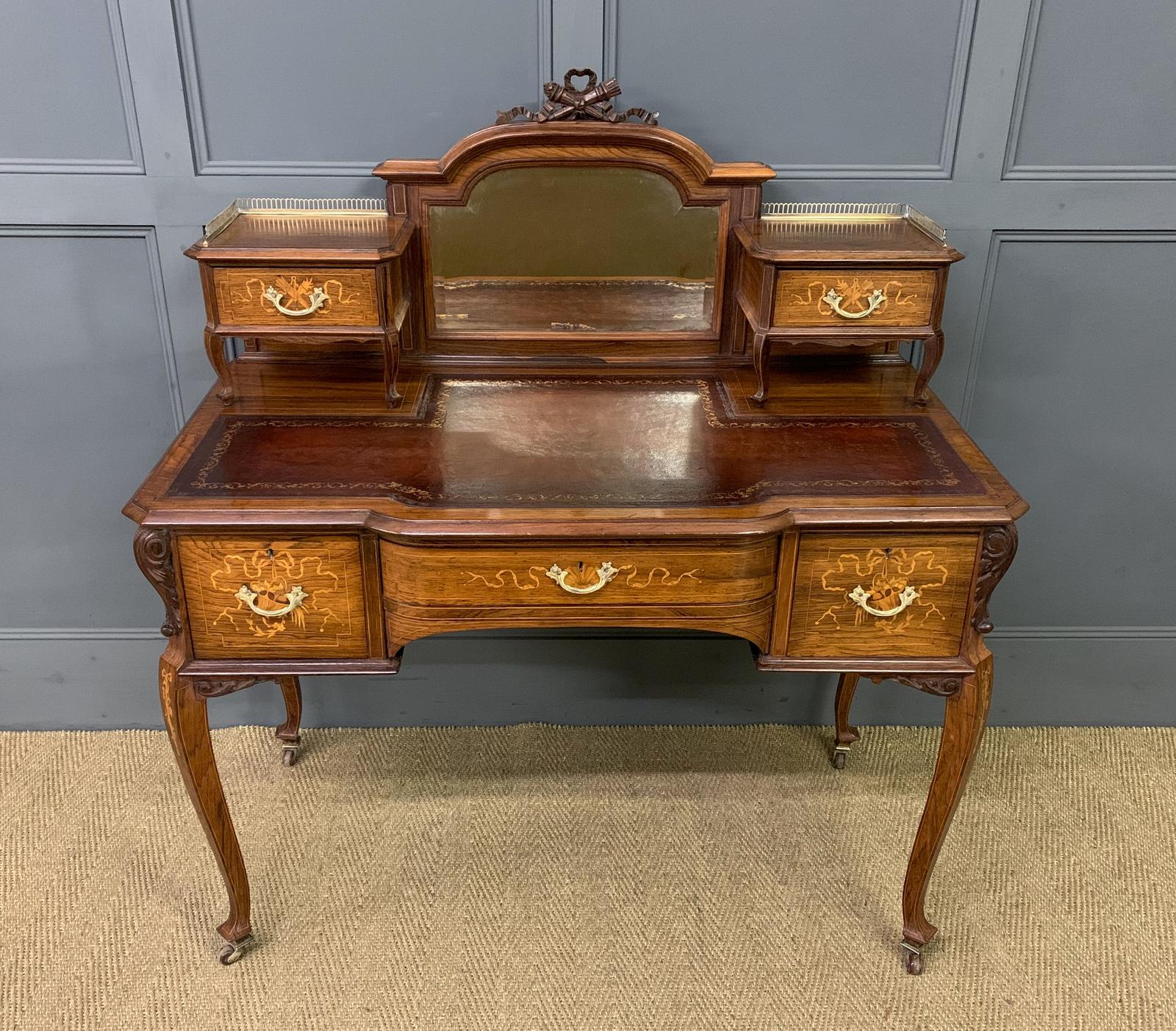 Victorian Inlaid Rosewood Writing Desk by Jas Shoolbred (1 of 20)