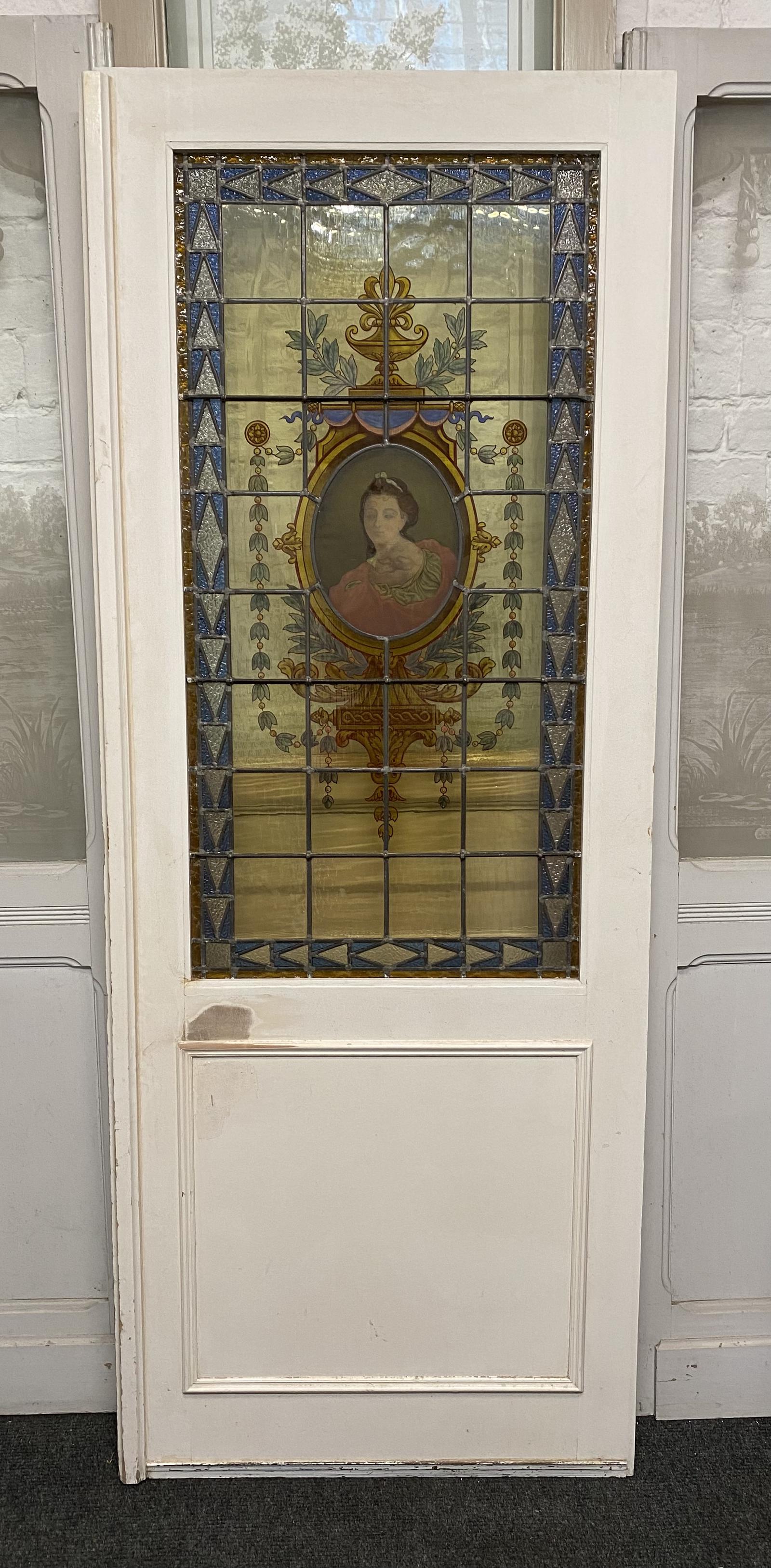 The Best French 19th Century Lead Light Glass Door (1 of 1)