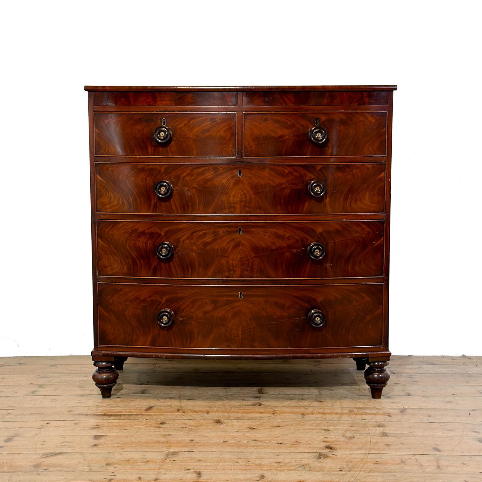 Antique Victorian Mahogany Bow Front Chest of Drawers (1 of 8) Antique Victorian Mahogany Bow Front Chest of Drawers (1 of 8)