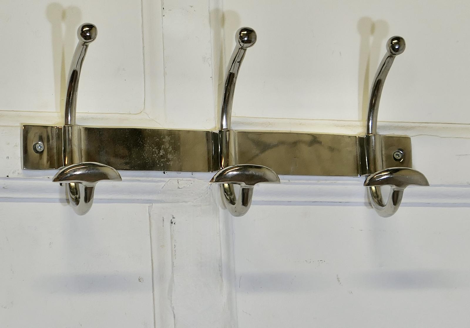 Art Deco Style French Chrome Coat Rack / Hat & Coat Hooks (1 of 5)