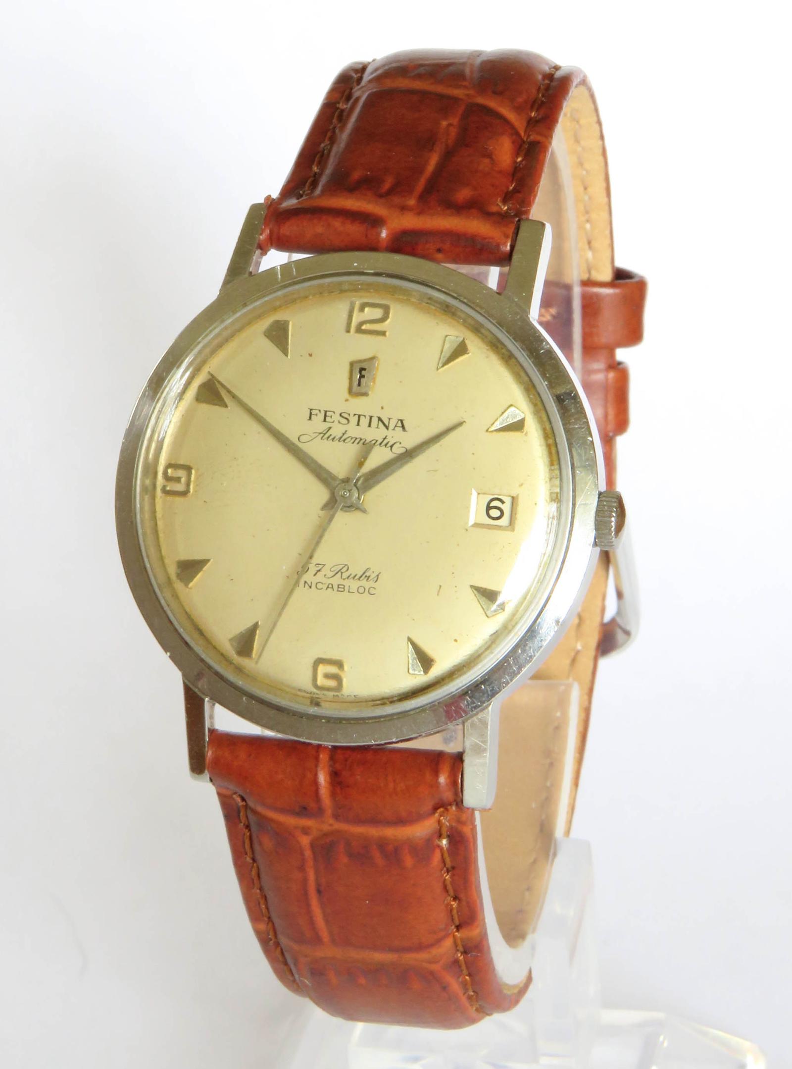 Watch : Gents 1950s Festina Automatic Wrist Watch (1 of 5) Watch : Gents 1950s Festina Automatic Wrist Watch (1 of 5)