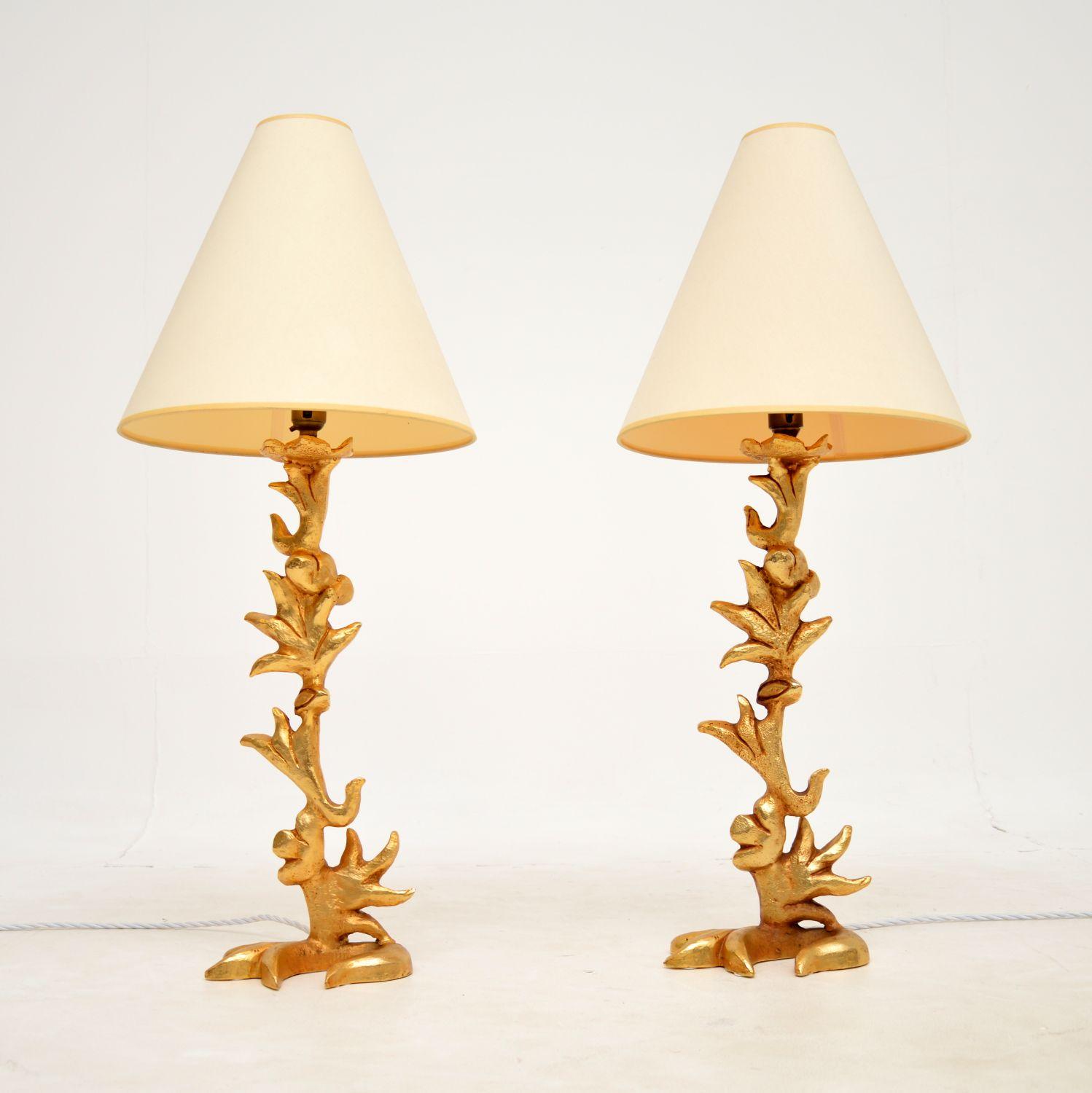 Pair of Vintage Gilt Bronze Table Lamps by Georges Mathias for Fondica (1 of 12)