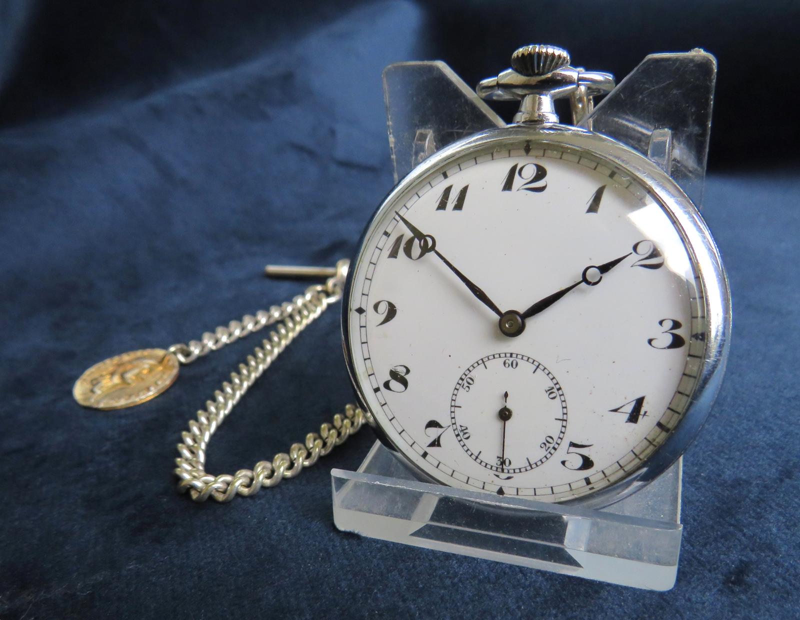 Pocket Watch: 1930s Cyma Pocket Watch & Chain (1 of 4)
