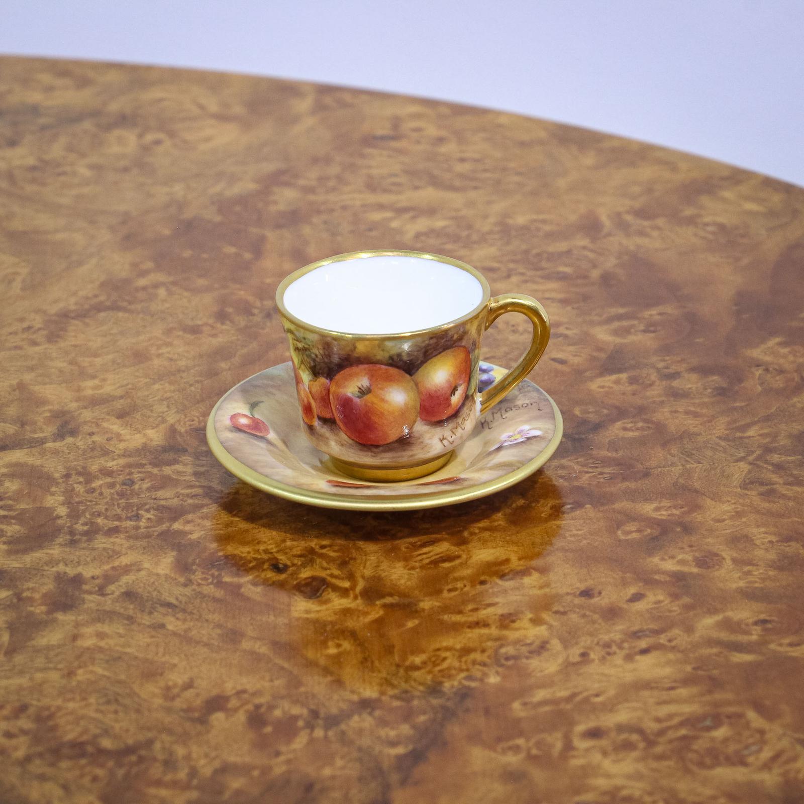 Royal Worcester Miniature Cup & Saucer Signed Mason (1 of 5) Royal Worcester Miniature Cup & Saucer Signed Mason (1 of 5)