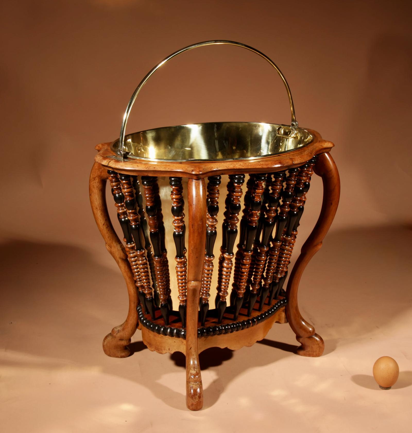 Magnificent Rare Oval Walnut Peat Bucket / Tea Stove c.1850 (1 of 12)