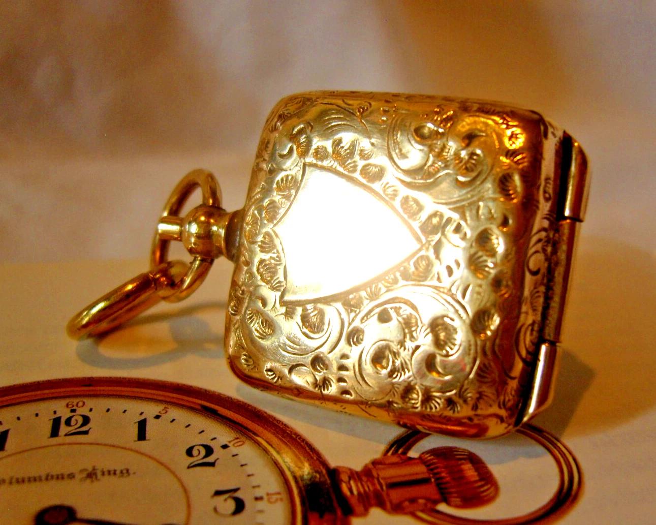 Pocket Watch Chain Fob Victorian Sovereign Case Antique Big Puffy 1890 Fob (1 of 21)