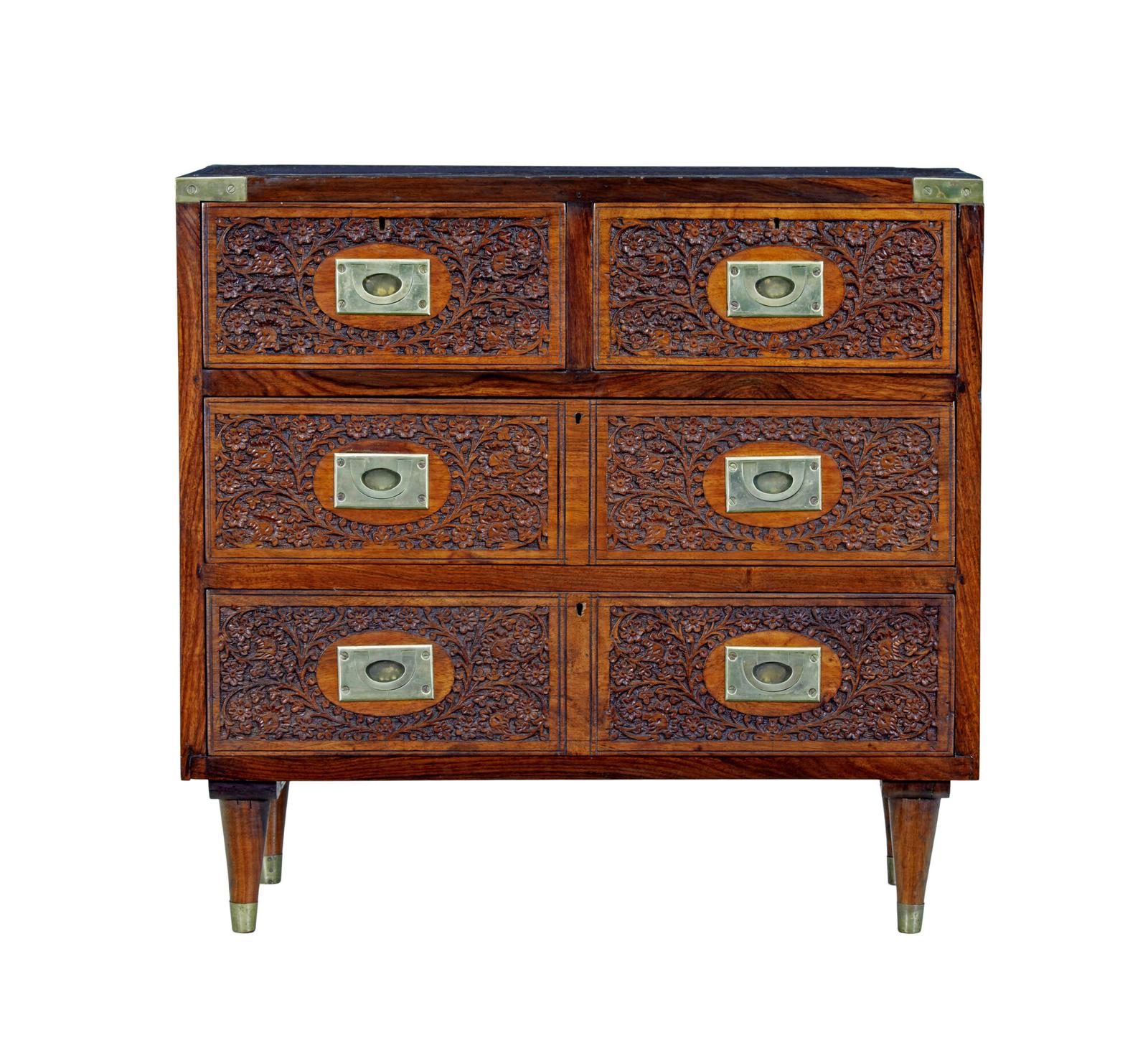 Mid 20th Century Carved Chest of Drawers by Fazal Rahim & Bros (1 of 7)