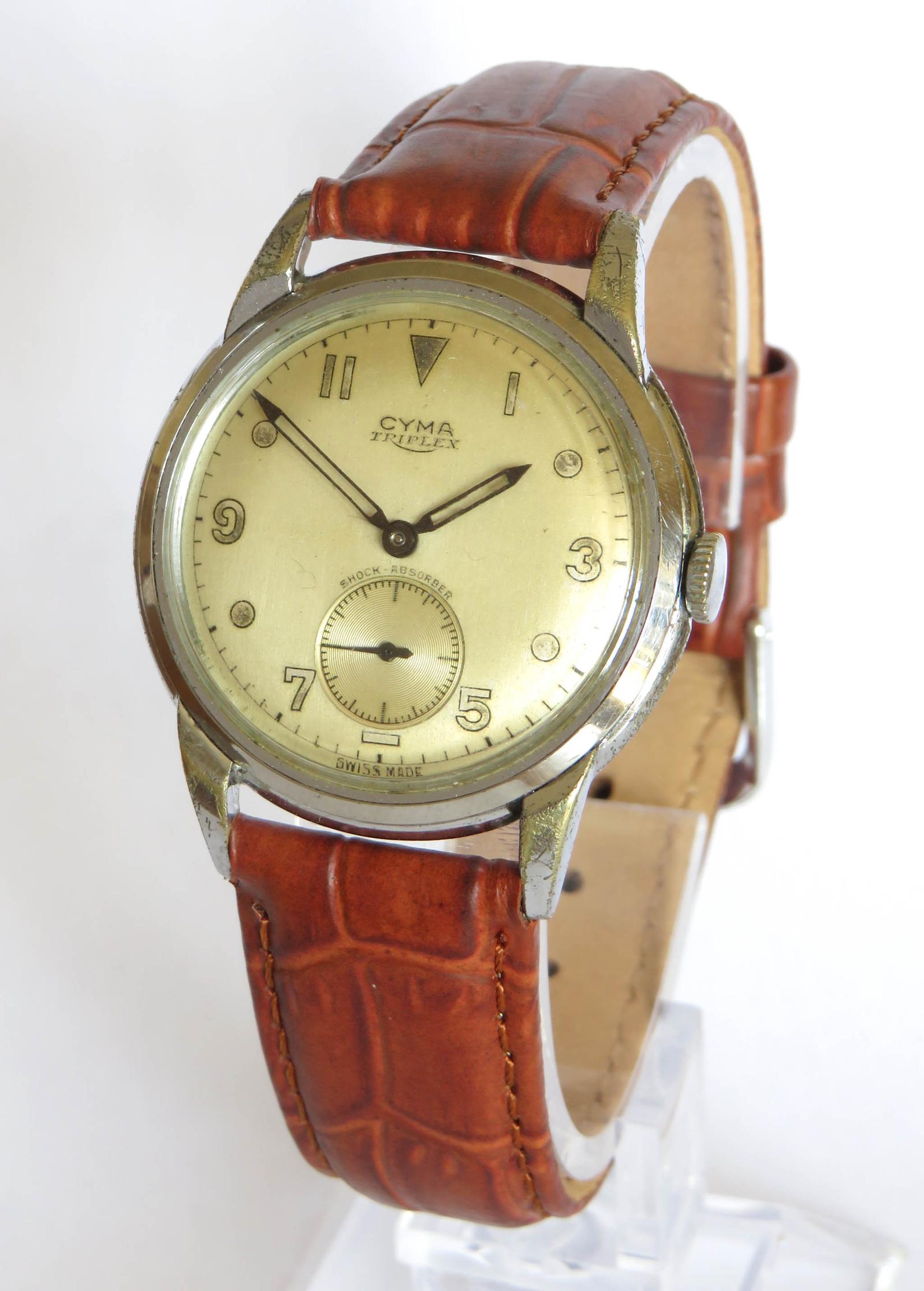 Watch: Gents 1950s Cyma Triplex Wrist Watch (1 of 5) Watch: Gents 1950s Cyma Triplex Wrist Watch (1 of 5)