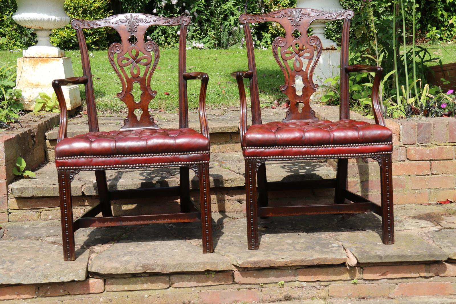 English 18th Century Chippendale Period George III Armchairs (1 of 26)
