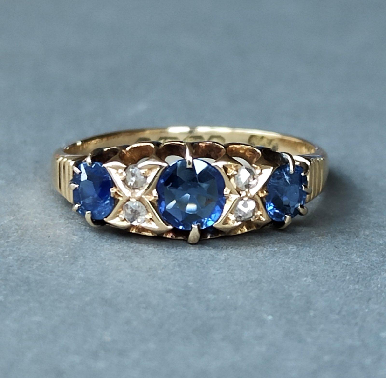 Victorian 18ct Gold Sapphire Diamond Ring (1 of 10) Victorian 18ct Gold Sapphire Diamond Ring (1 of 10)