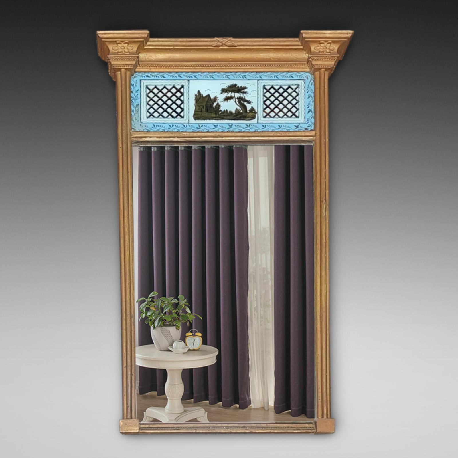 Regency Giltwood & Verre Eglomise Pier Mirror (1 of 8) Regency Giltwood & Verre Eglomise Pier Mirror (1 of 8)