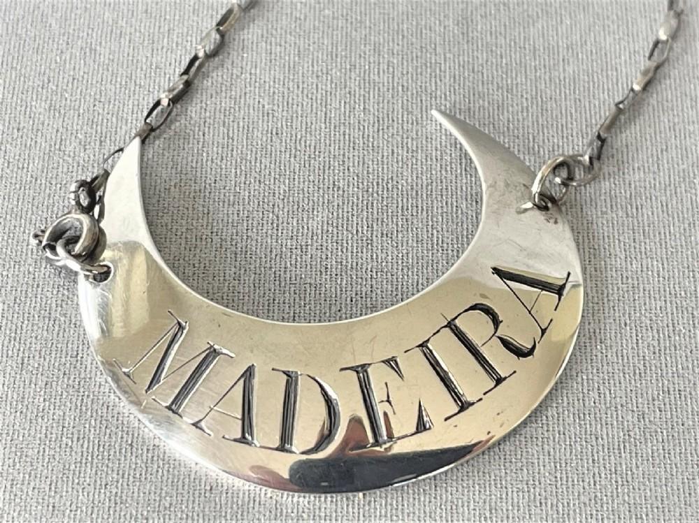 Late 18th Century Silver Crescent Madeira Label (1 of 4)