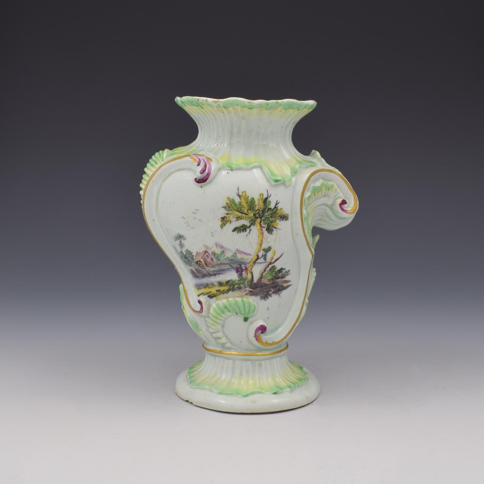 Derby Porcelain Large Asymmetric Rococo Vase European Landscape & Fancy Birds c.1760 (1 of 14)