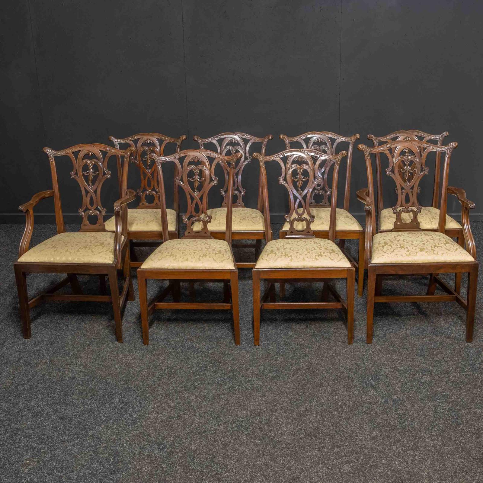 Set of Eight Chippendale Chairs (1 of 9)