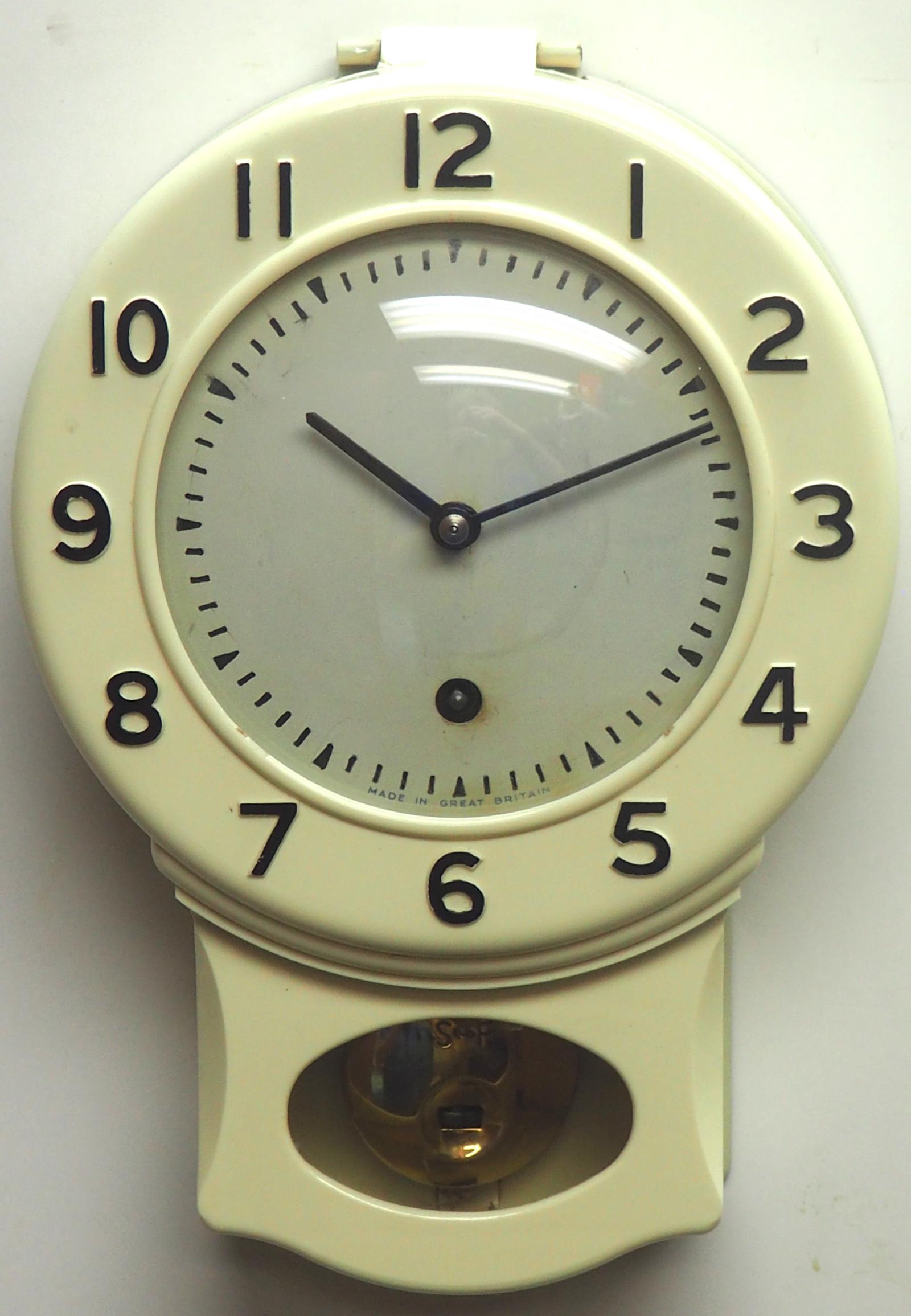 English Smiths Enfield Drop Dial Wall Clock - Smiths Kitchen Clock Original Bakelite Case c.1950 (1 of 8) English Smiths Enfield Drop Dial Wall Clock - Smiths Kitchen Clock Original Bakelite Case c.1950 (1 of 8)