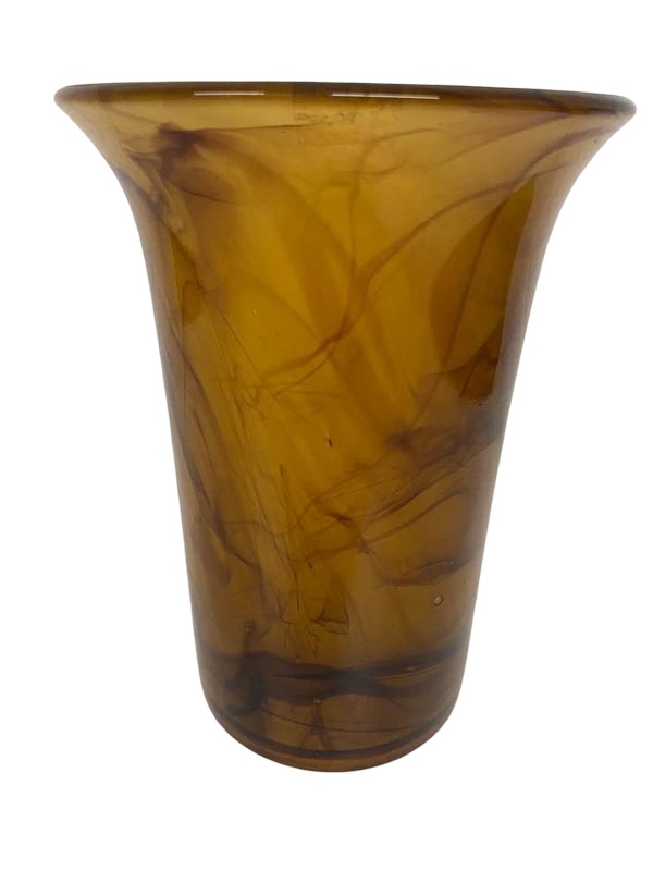 Large Davidson Cloud Glass Vase – Amber & Brown Art Deco Swirl (1 of 5) Large Davidson Cloud Glass Vase – Amber & Brown Art Deco Swirl (1 of 5)