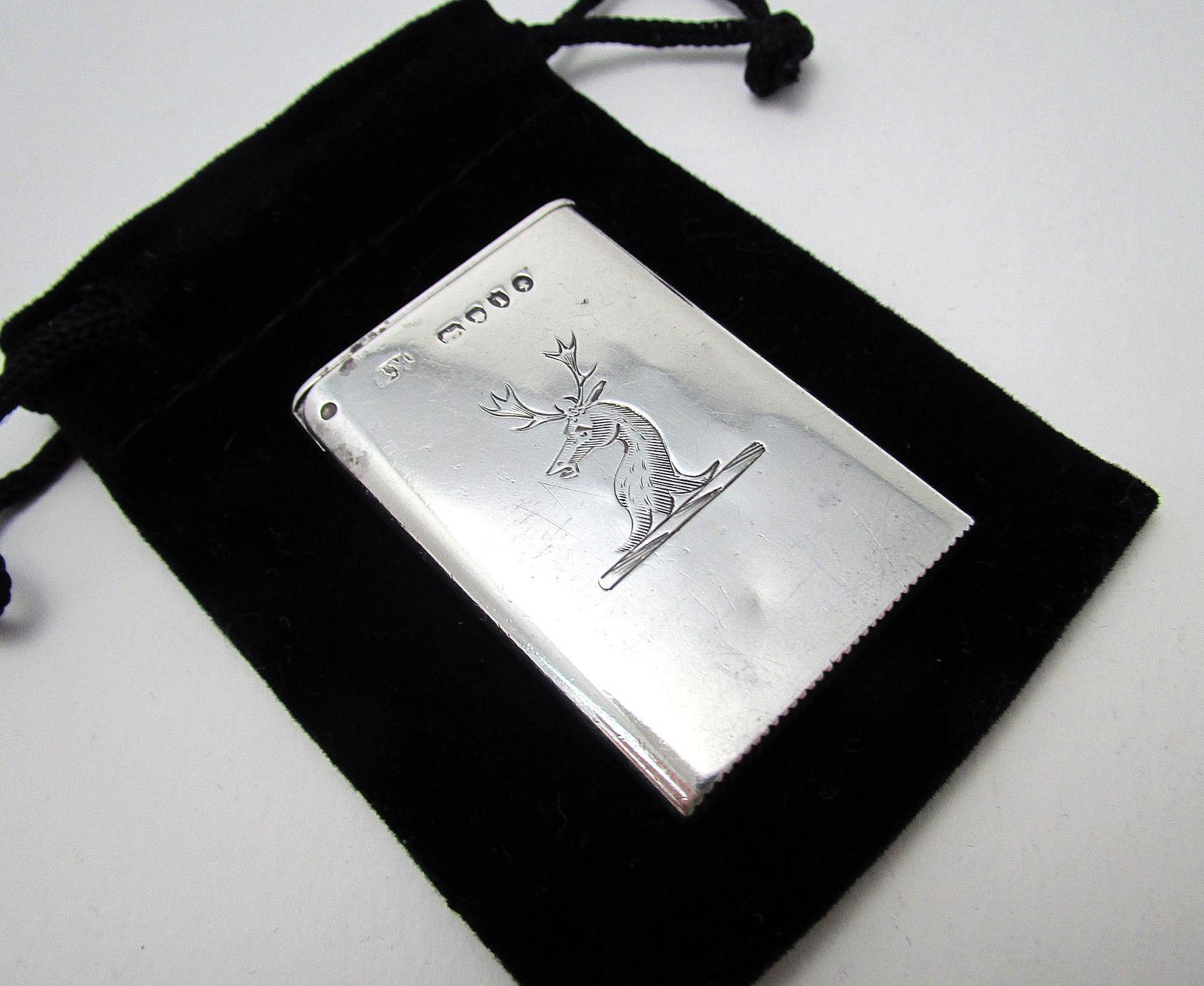 Rare Sampson Mordan Antique Victorian English Sterling Silver Flat Top Sprung Lid Vesta Match Case (1 of 10)