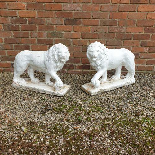 Pair of Standing Stone Lions (1 of 5)