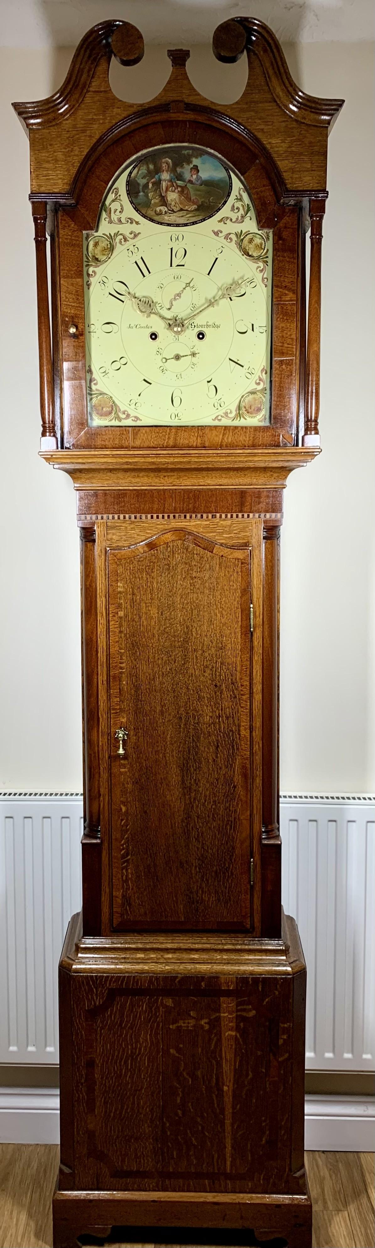 Regency Longcase Clock, Oak, Gorgeous Dial, Lovely Condition (1 of 16)
