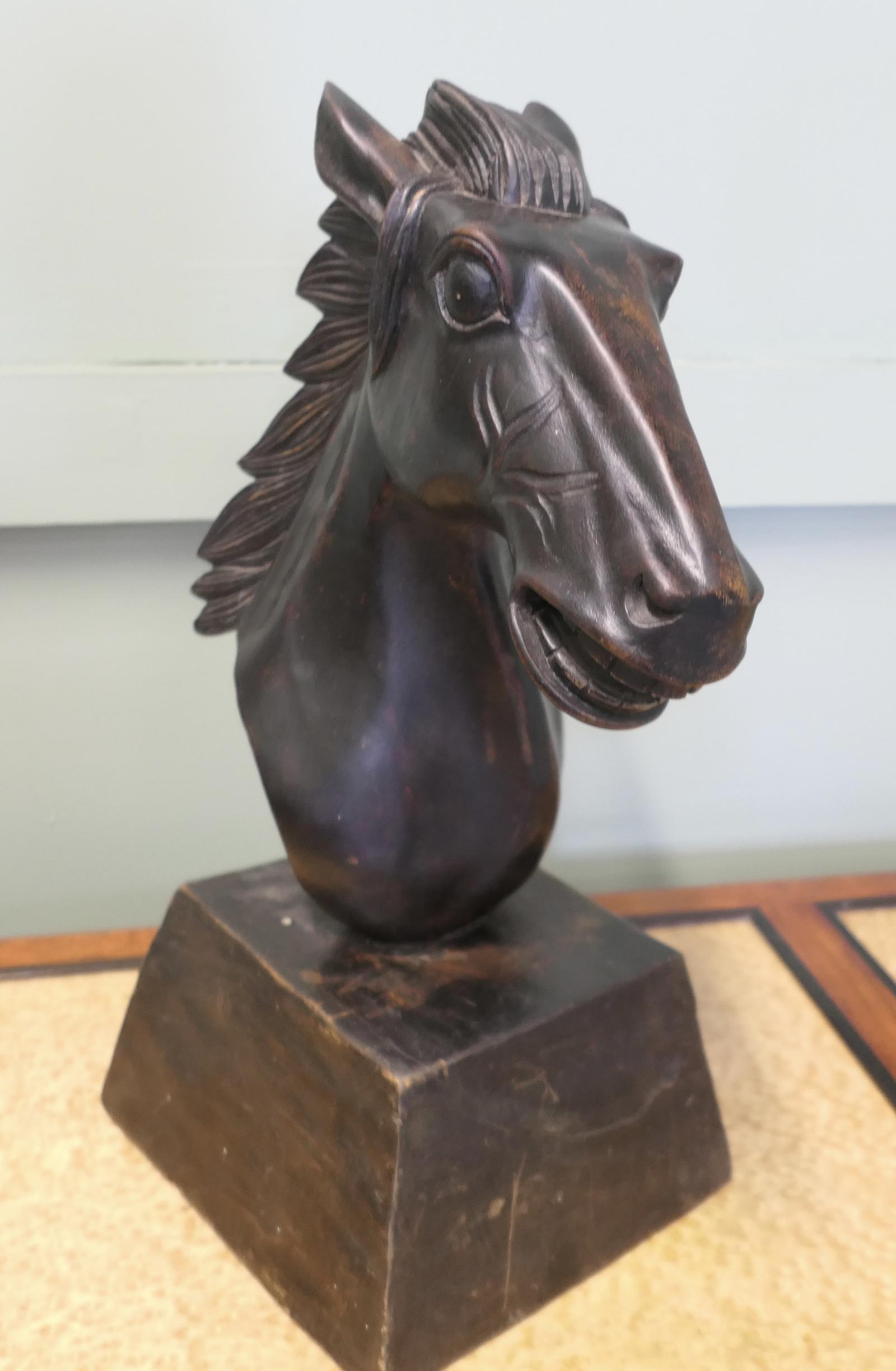 Large Carved Wooden Horse Head (1 of 6)