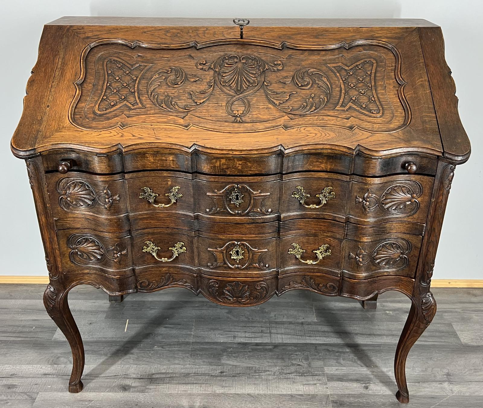 Writing Desk Antique French Oak Chest of Drawers Style Cabinet LOT 3971 (1 of 17) Writing Desk Antique French Oak Chest of Drawers Style Cabinet LOT 3971 (1 of 17)