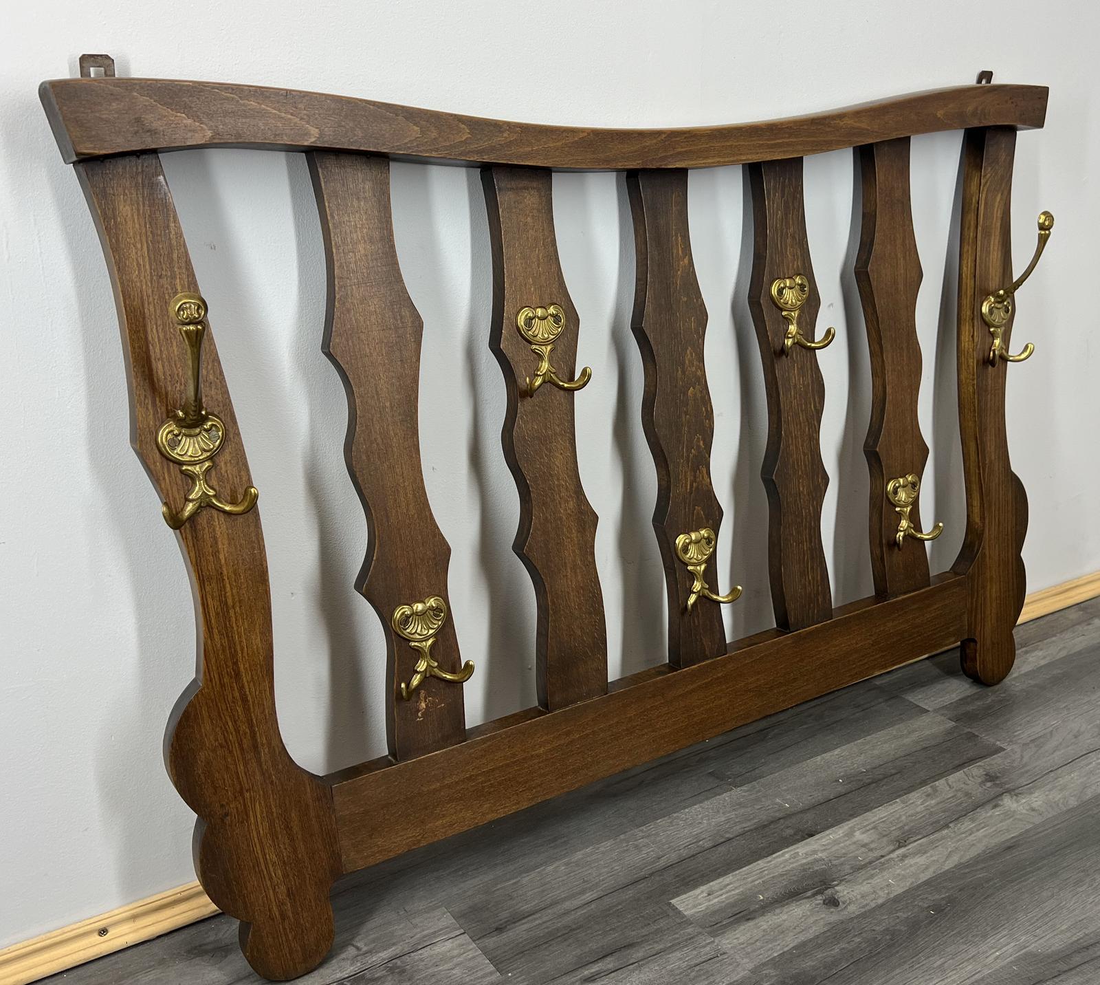 French Solid French 7 Hook Ornate Carved Coat Plate Rack (1 of 7)