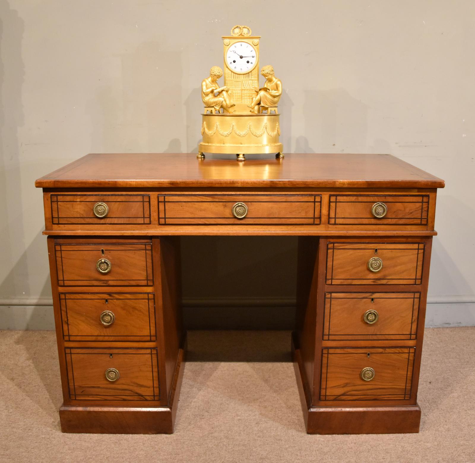 19th Century Walnut Pedestal Desk (1 of 10) 19th Century Walnut Pedestal Desk (1 of 10)