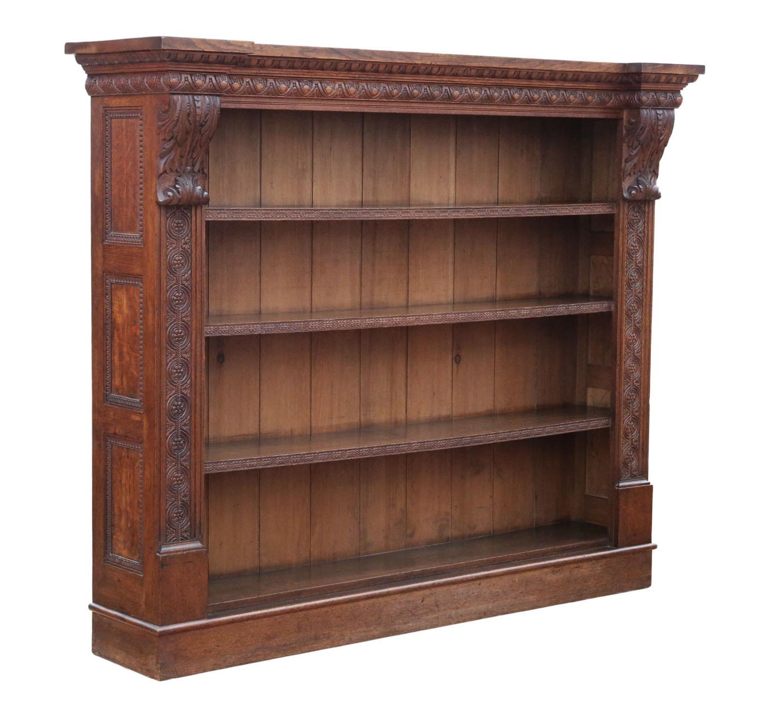 Antique 19th Century Large Carved Oak Bookcase - Fine Quality, Country House Style (1 of 9) Antique 19th Century Large Carved Oak Bookcase - Fine Quality, Country House Style (1 of 9)
