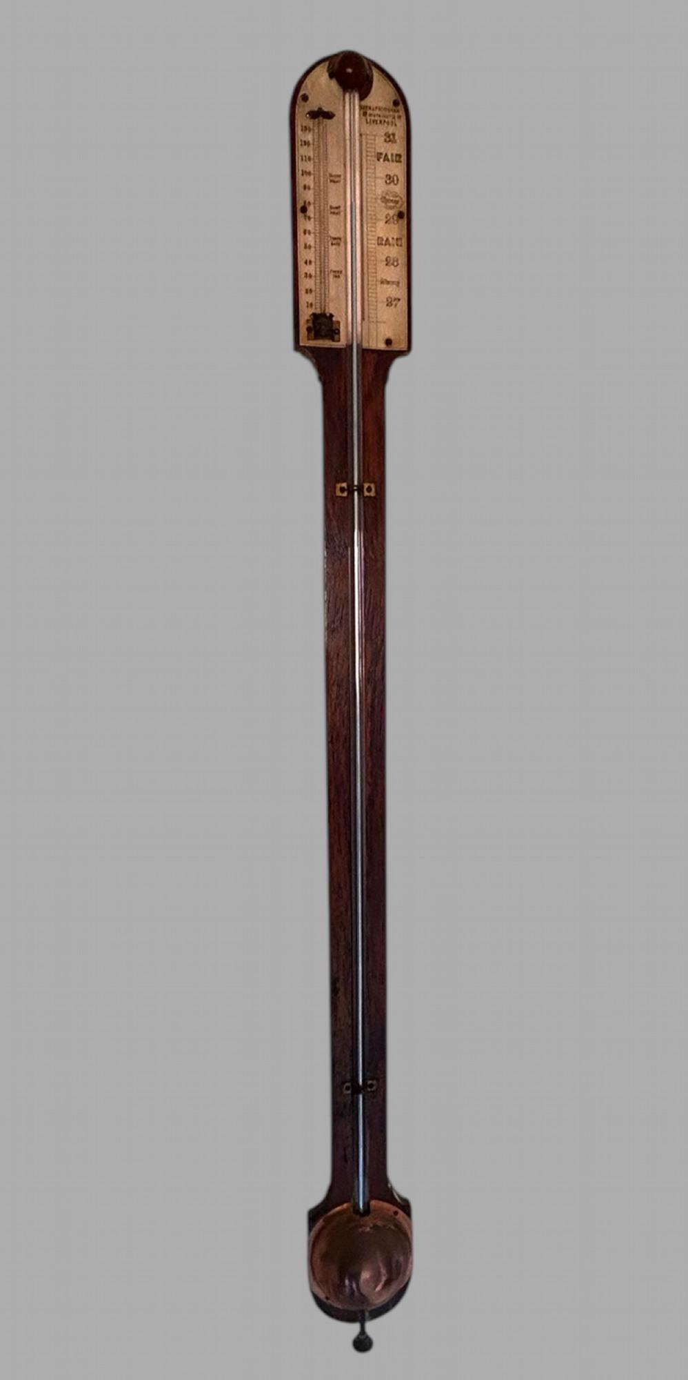 A 19th Century Mahogany Stick Barometer by Keen and Frodsham (1 of 4)