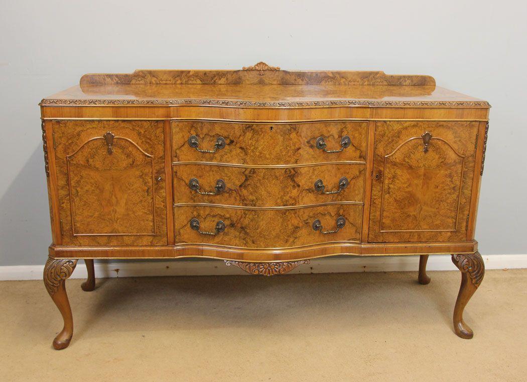 Burr Walnut Queen Anne Style Dresser Sideboard (1 of 14) Burr Walnut Queen Anne Style Dresser Sideboard (1 of 14)
