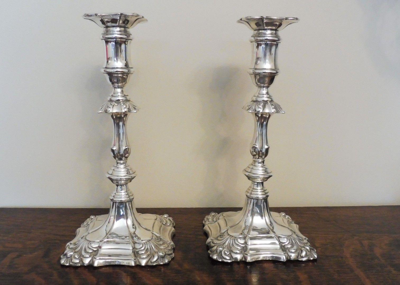Edwardian Silver Candlesticks 1905 (1 of 11)