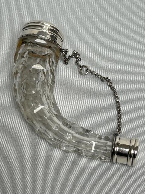 Victorian Silver Mounted Cornucopia Scent Bottle (1 of 5)