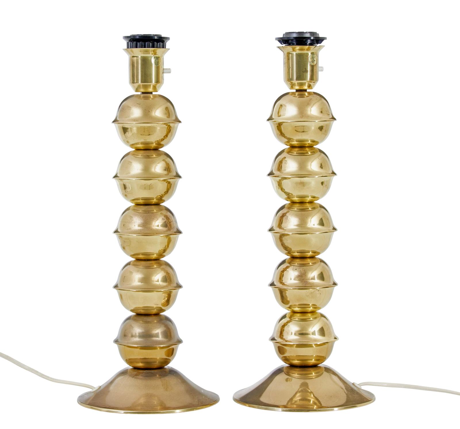 Pair of 1970’s Brass Table Lamps by Elamatur Kosta (1 of 6)