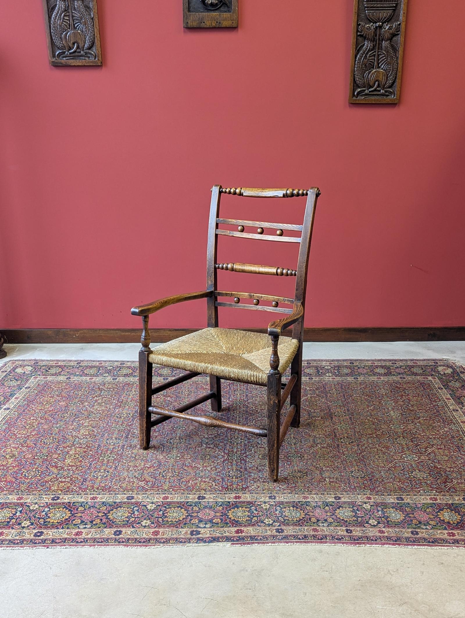 Antique Georgian Ash and Beech Country Armchair c.1825 (1 of 10)