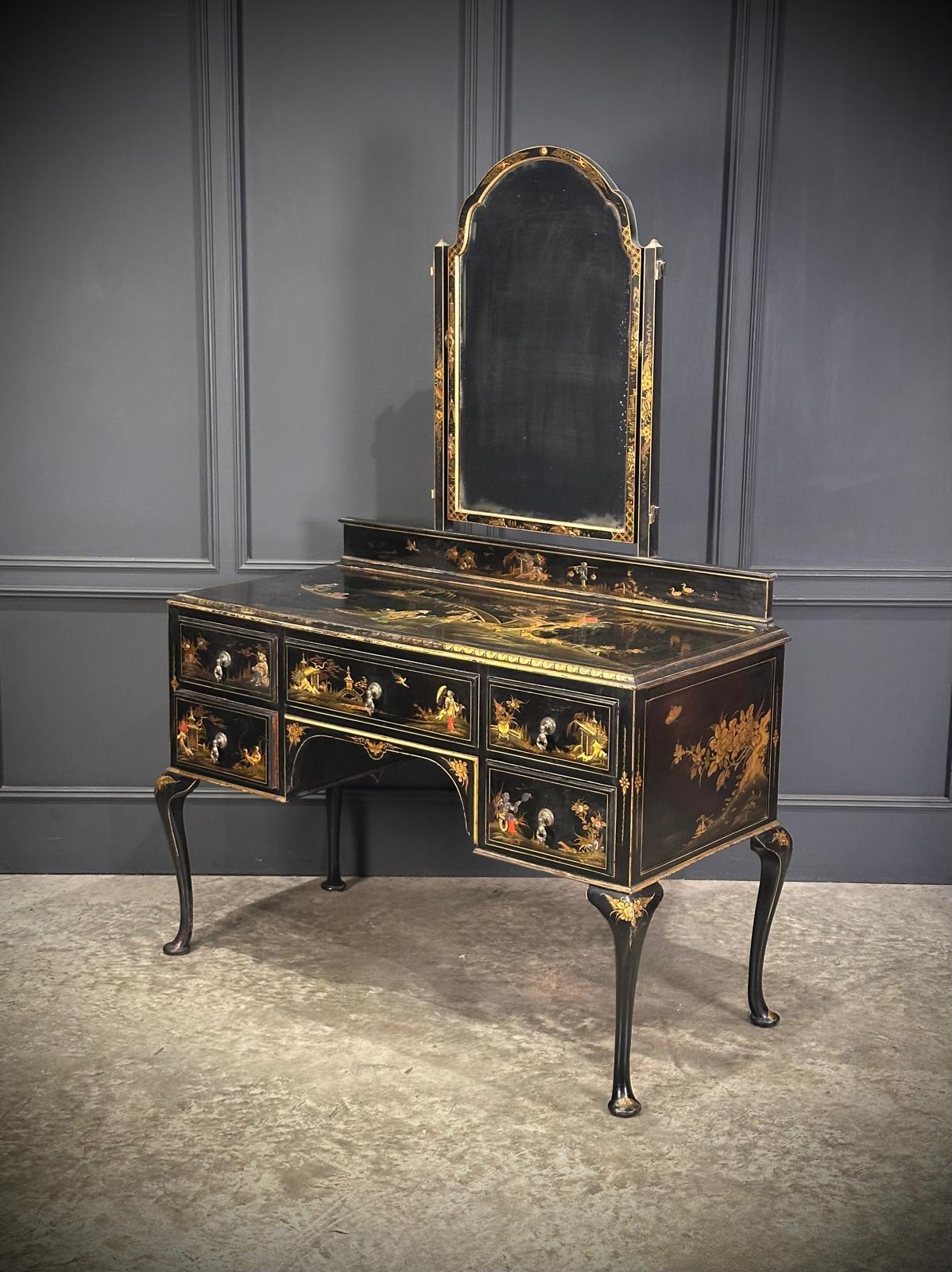 Chinoiserie Lacquered Dressing Table (1 of 8) Chinoiserie Lacquered Dressing Table (1 of 8)