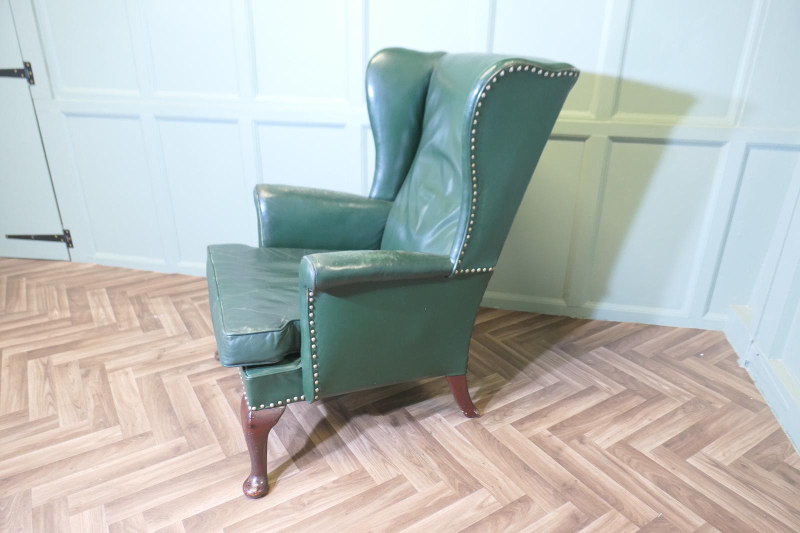 Parker Knoll Wing Back Leather Library Chair (1 of 7)