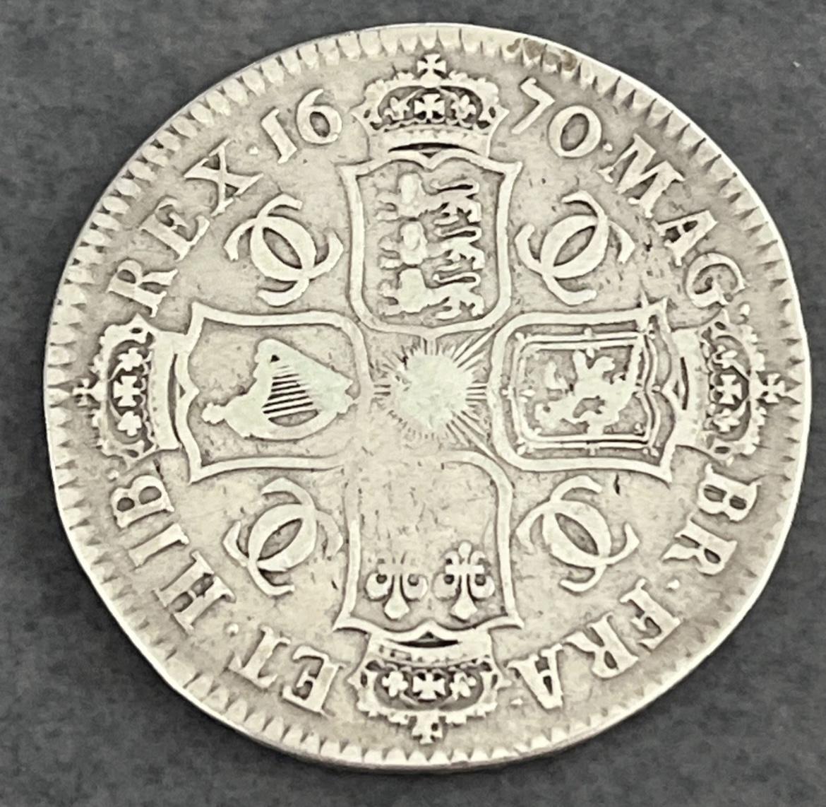 Charles II - 1670 Silver Halfcrown - Vicesimo Secundo (1 of 12) Charles II - 1670 Silver Halfcrown - Vicesimo Secundo (1 of 12)