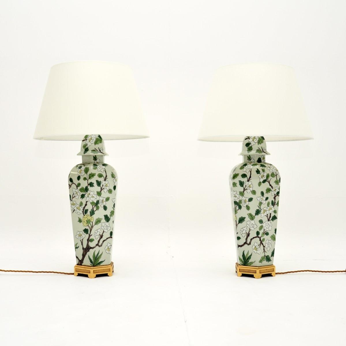 Pair of Antique Oriental Style Ceramic Table Lamps (1 of 10) Pair of Antique Oriental Style Ceramic Table Lamps (1 of 10)