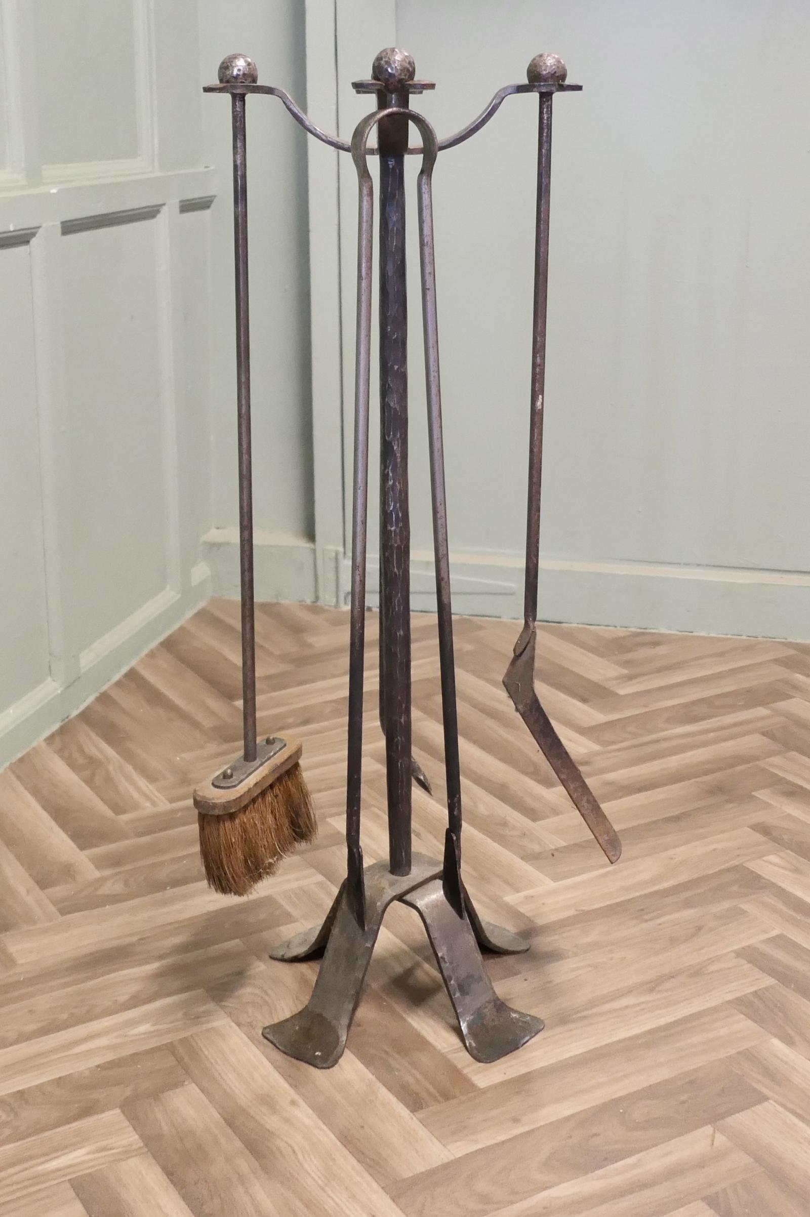 French Gothic Iron Manor House Fire Tool Companion Set (1 of 5)