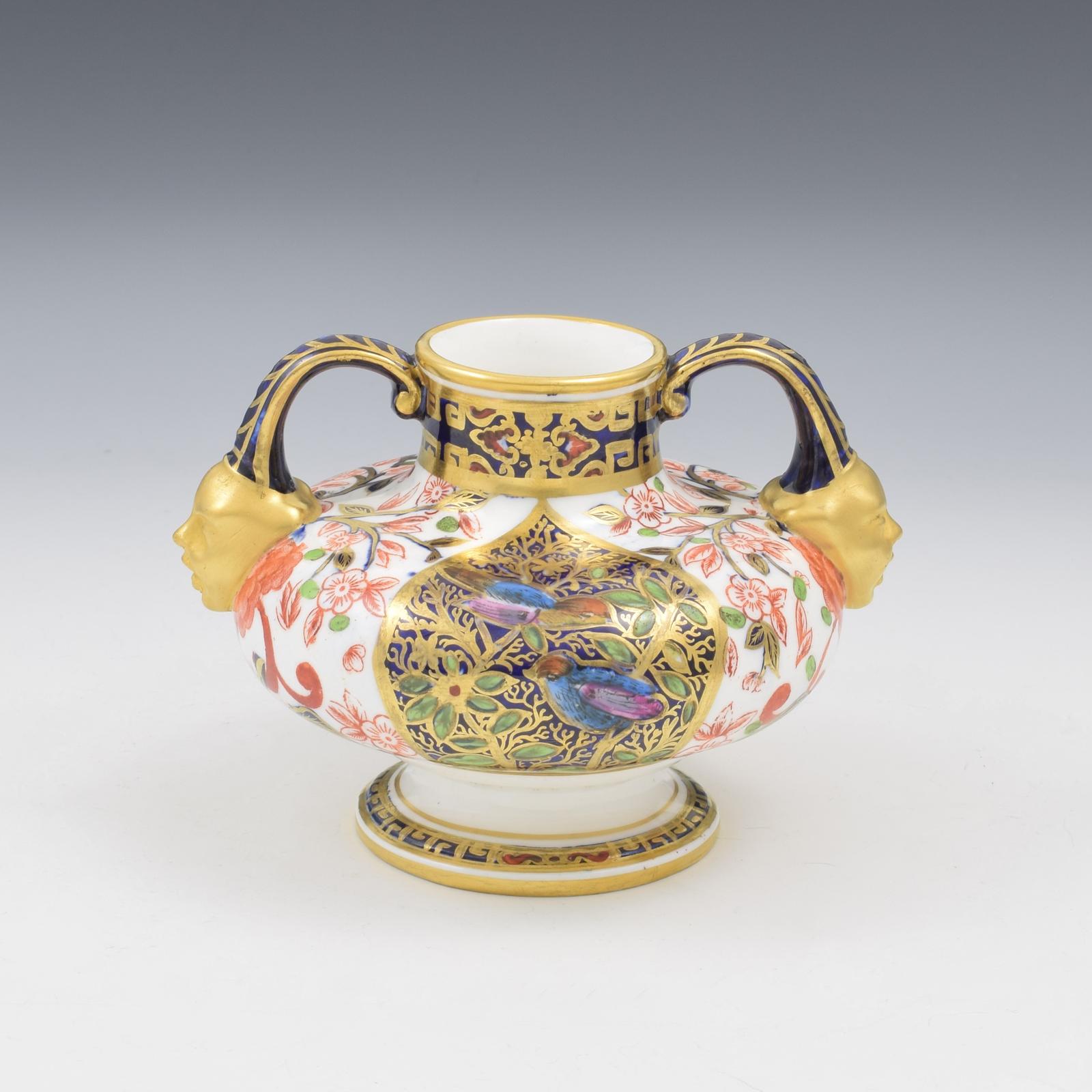 Beautiful Victorian Royal Crown Derby Porcelain Twin Handled Mask Vase c.1880 (1 of 13) Beautiful Victorian Royal Crown Derby Porcelain Twin Handled Mask Vase c.1880 (1 of 13)