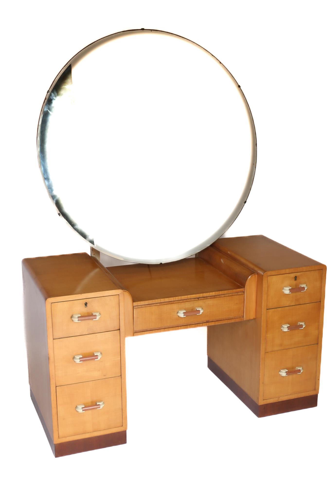 Art Deco Maple Dressing Table Circa 1930s (1 of 6)