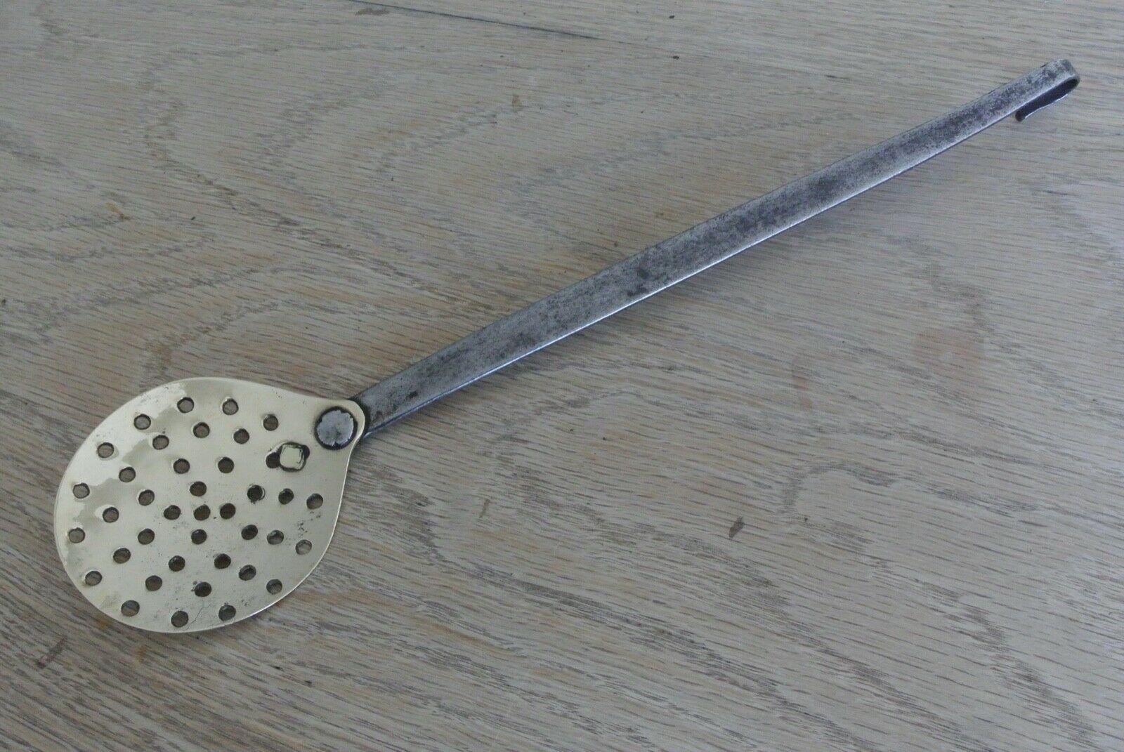 English 18th Century Folk Art Brass & Steel Kitchen Skimmer Strainer (1 of 6) English 18th Century Folk Art Brass & Steel Kitchen Skimmer Strainer (1 of 6)