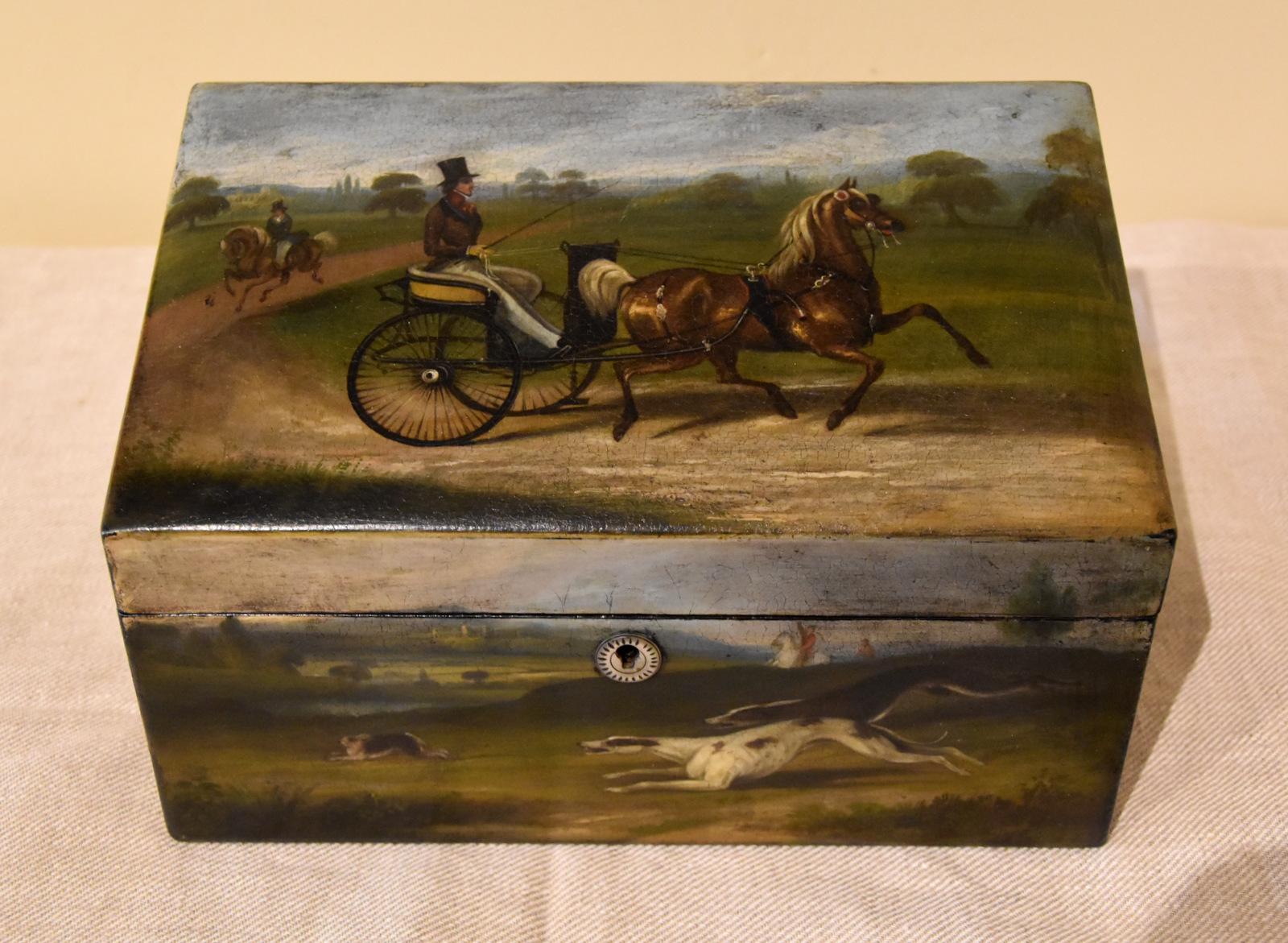 Finely Decorated Paper-Mache Tea Caddy (1 of 7) Finely Decorated Paper-Mache Tea Caddy (1 of 7)