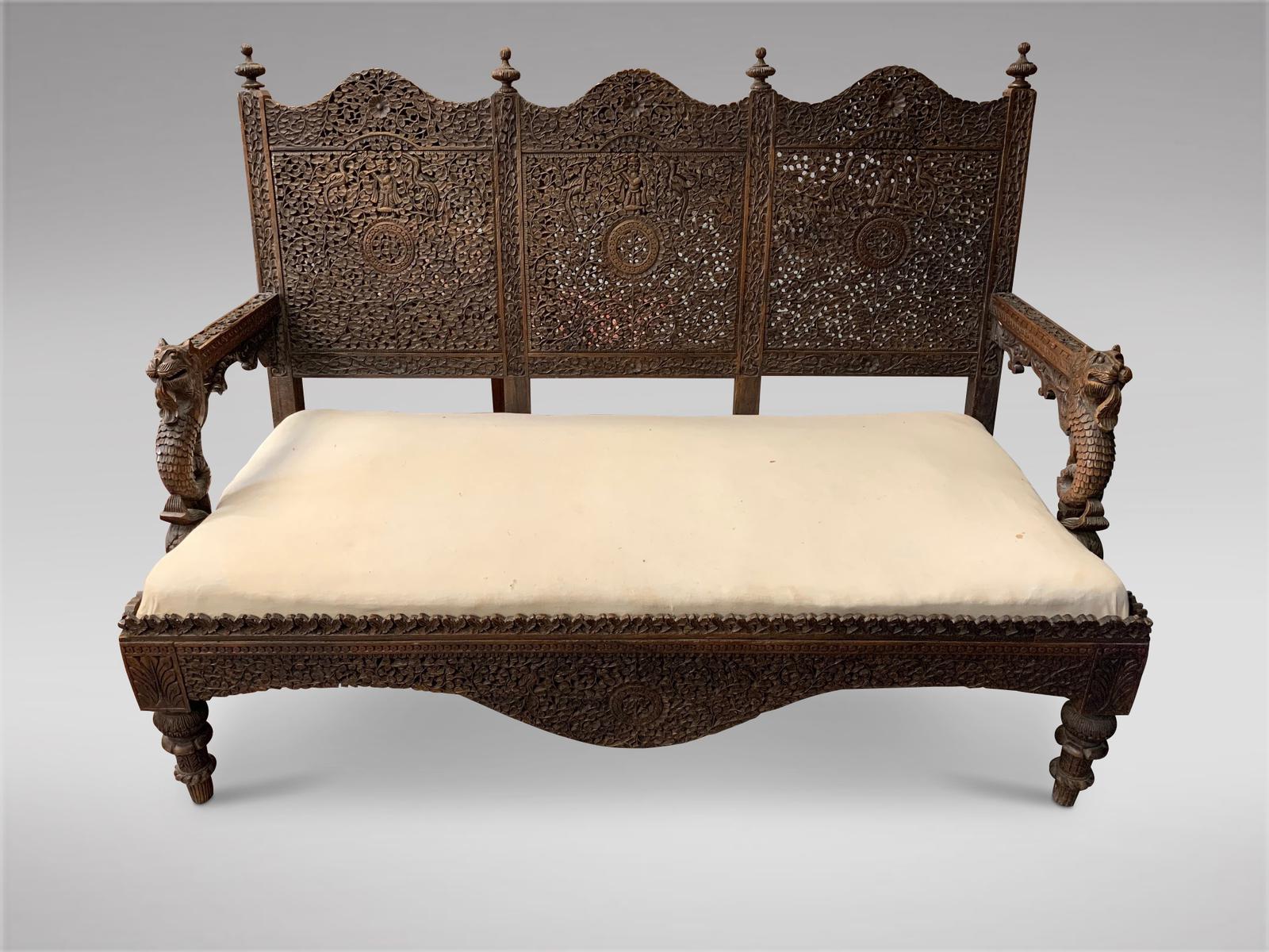 Burmese Rosewood Hand Carved Settee (1 of 6) Burmese Rosewood Hand Carved Settee (1 of 6)