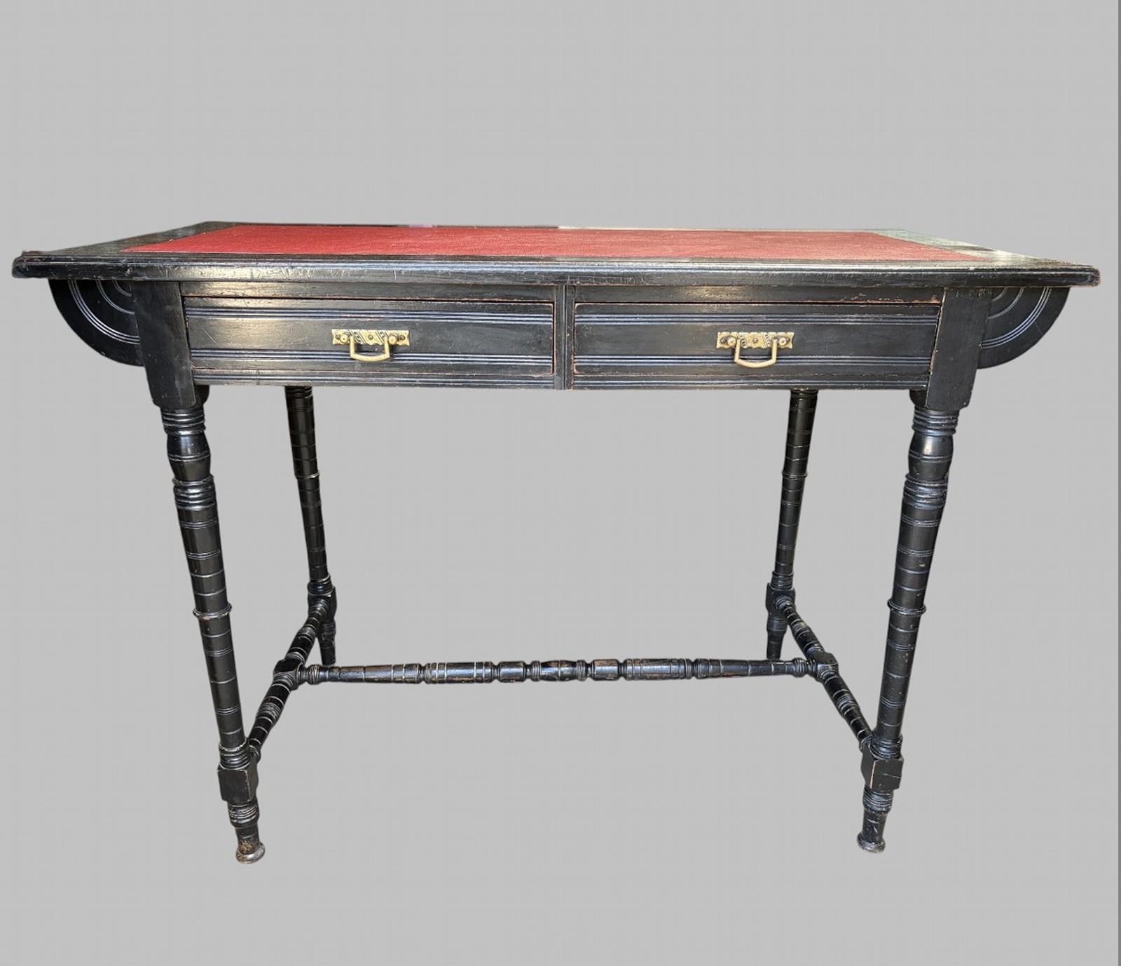 An Attractive Late Victorian Ebonised Writing Desk/side Table (1 of 7) An Attractive Late Victorian Ebonised Writing Desk/side Table (1 of 7)